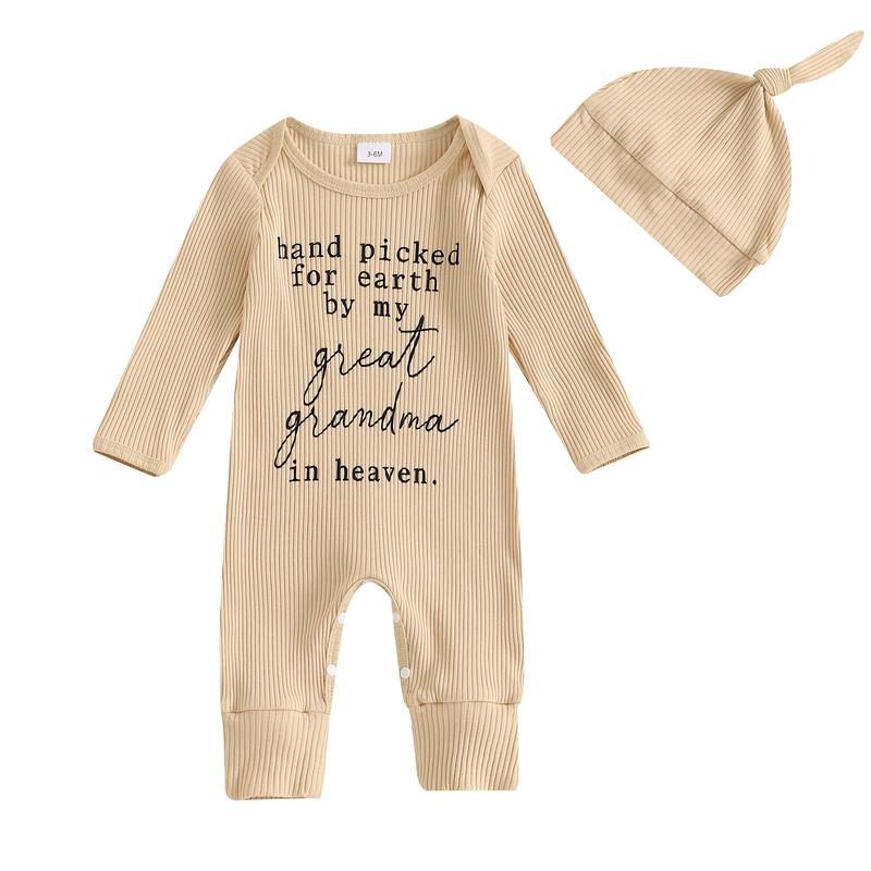 Hand Picked for Earth By My Great Grandma Grandpa In Heaven Unisex Romper Jumpsuit Newborn + Baby Boy, Girl