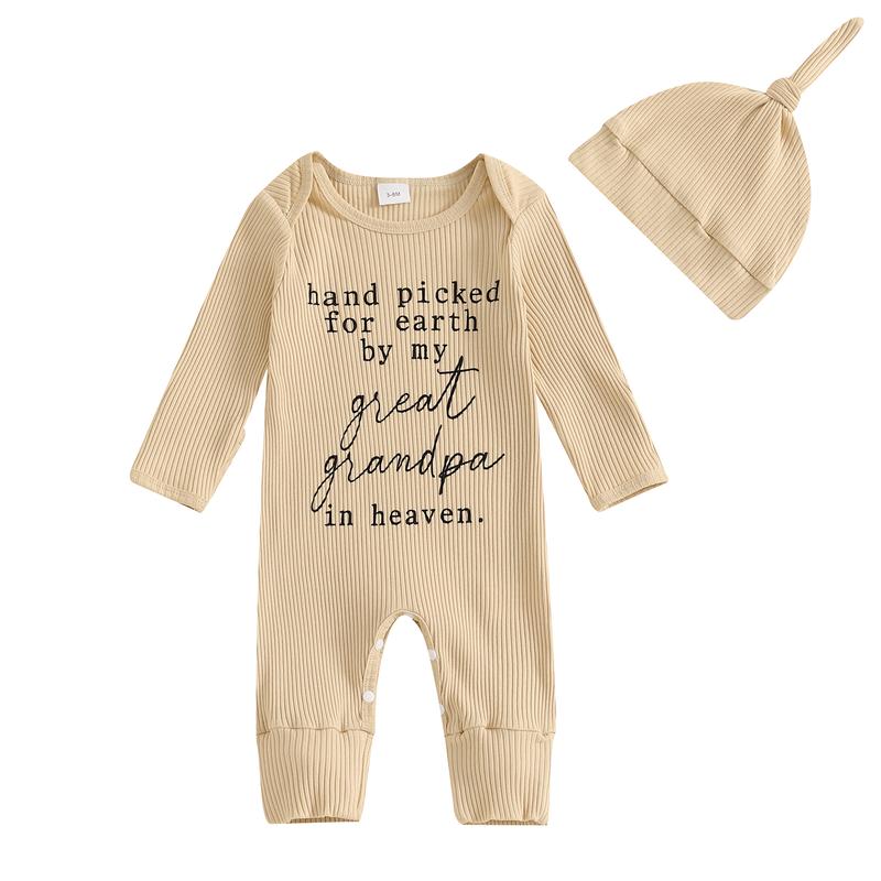 Hand Picked for Earth By My Great Grandma Grandpa In Heaven Unisex Romper Jumpsuit Newborn + Baby Boy, Girl